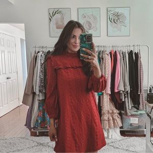 SOLD Madewell burgundy lace mini dress